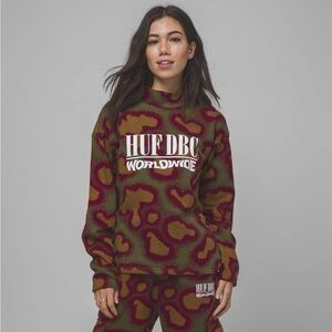 HUF DBC Worldwide Graphic Crewneck Streetwear Pullover Sweatshirt Size L